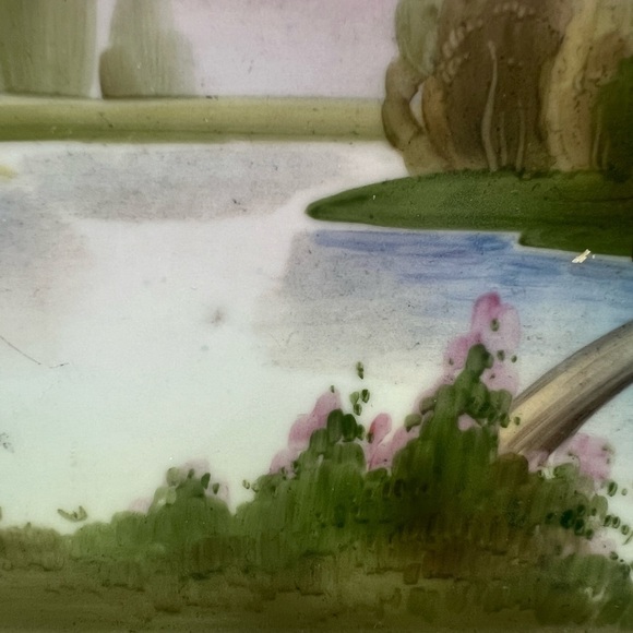 Handpainted Nippon farmhouse scenic tray - Picture 10 of 12